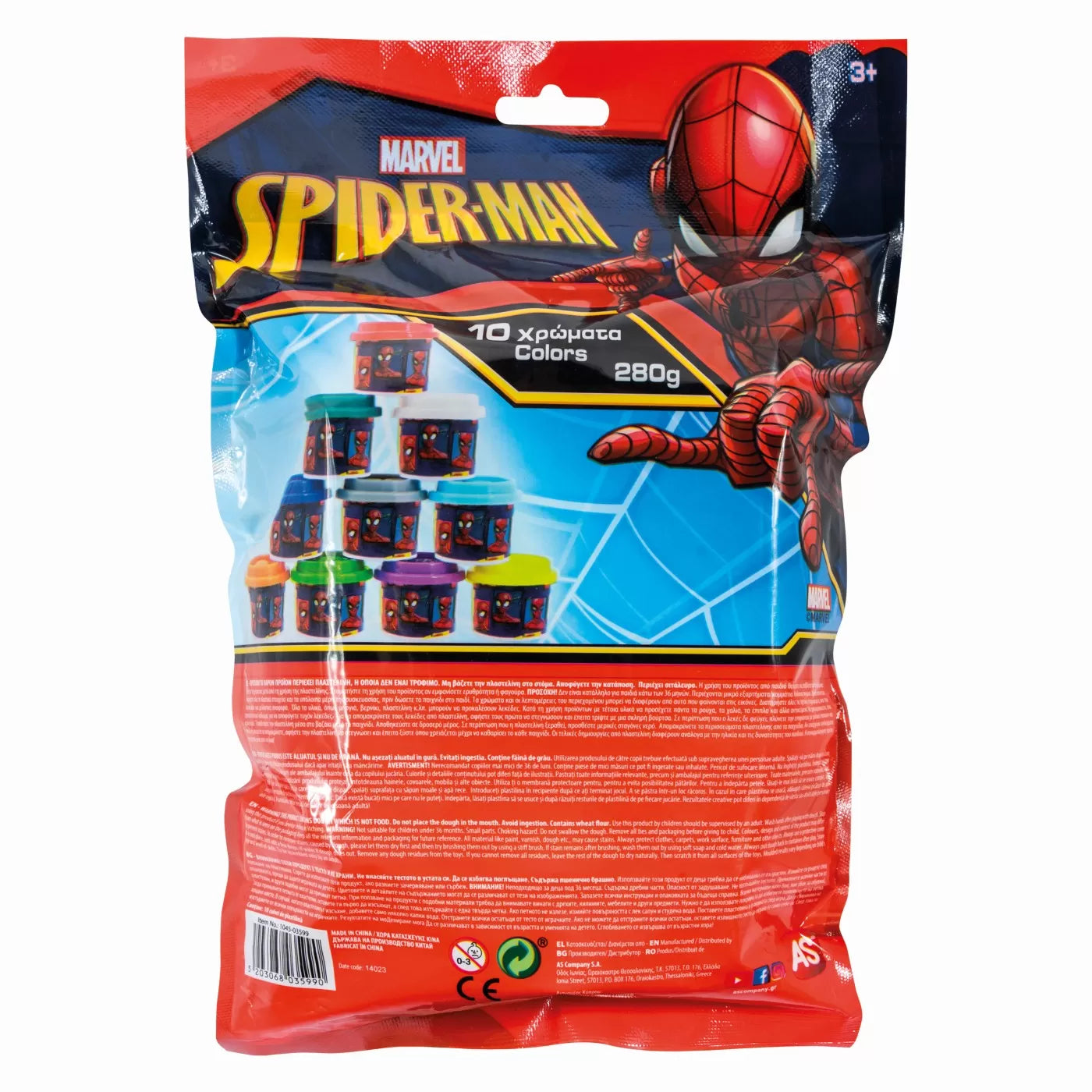 SET 10 BORCANASE DE PLASTILINA SPIDERMAN IN PUNGA DE PLASTIC, AS