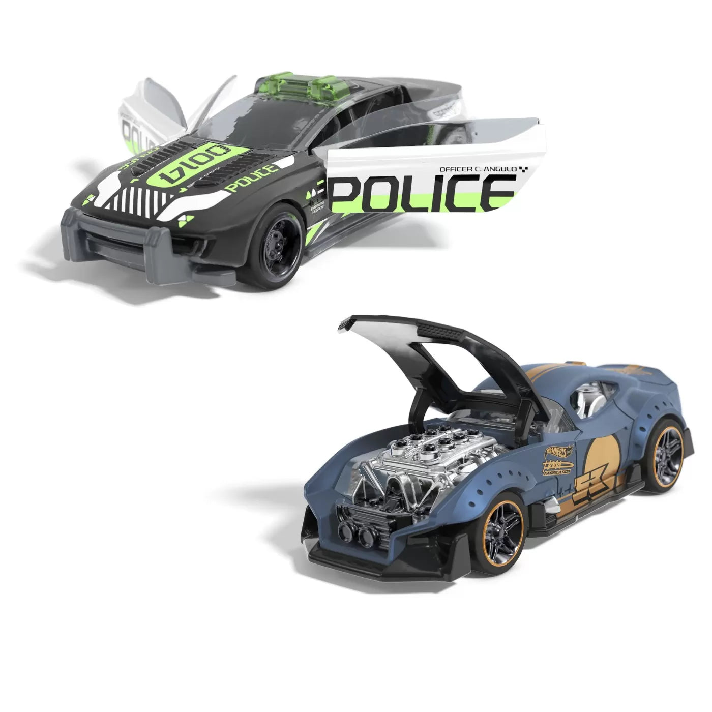 HOT WHEELS SET 2 MASINUTE METALICE PULL BACK MUSCLE AND BLOWN SI ALPHA PURSUIT 1:43, HOT WHEELS - VEHICULE
