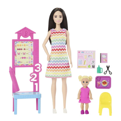 BARBIE SET DE JOACA PAPUSA BARBIE BRUNETA FACE CARIERA PROFESOARA, BARBIE - I CAN BE