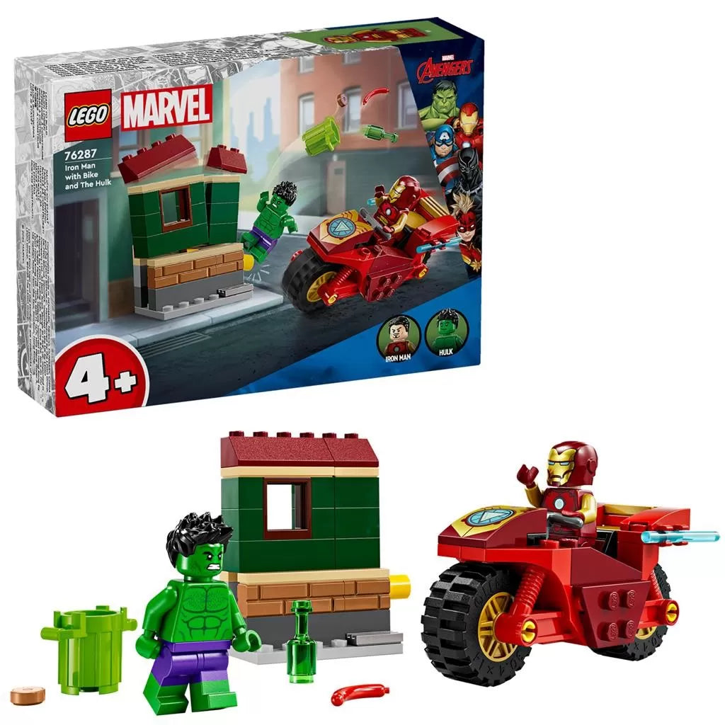 LEGO MARVEL IRON MAN CU MOTOCICLETA SI HULK 76287, LEGO MARVEL