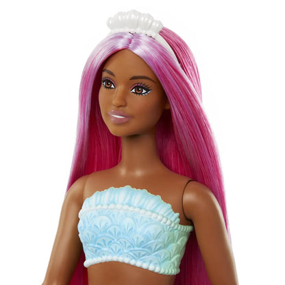 BARBIE DREAMTROPIA PAPUSA SIRENA CU PAR MAGENTA SI COADA PORTOCALIE, BARBIE - DREAMTOPIA