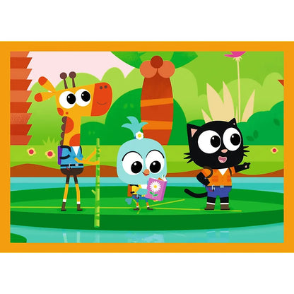 PUZZLE TREFL 4IN1 PLANETA MILO INTALNIRE CU MILO SI PRIETENII, TREFL 4IN1