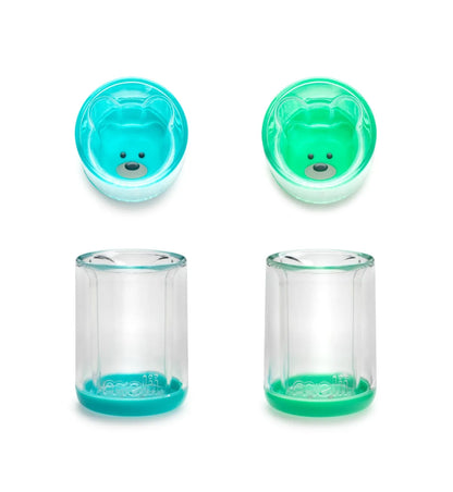 SET 2 PAHARE COPII DESIGN INTERIOR URS, MELII, ALBASTRU&VERDE, MELII