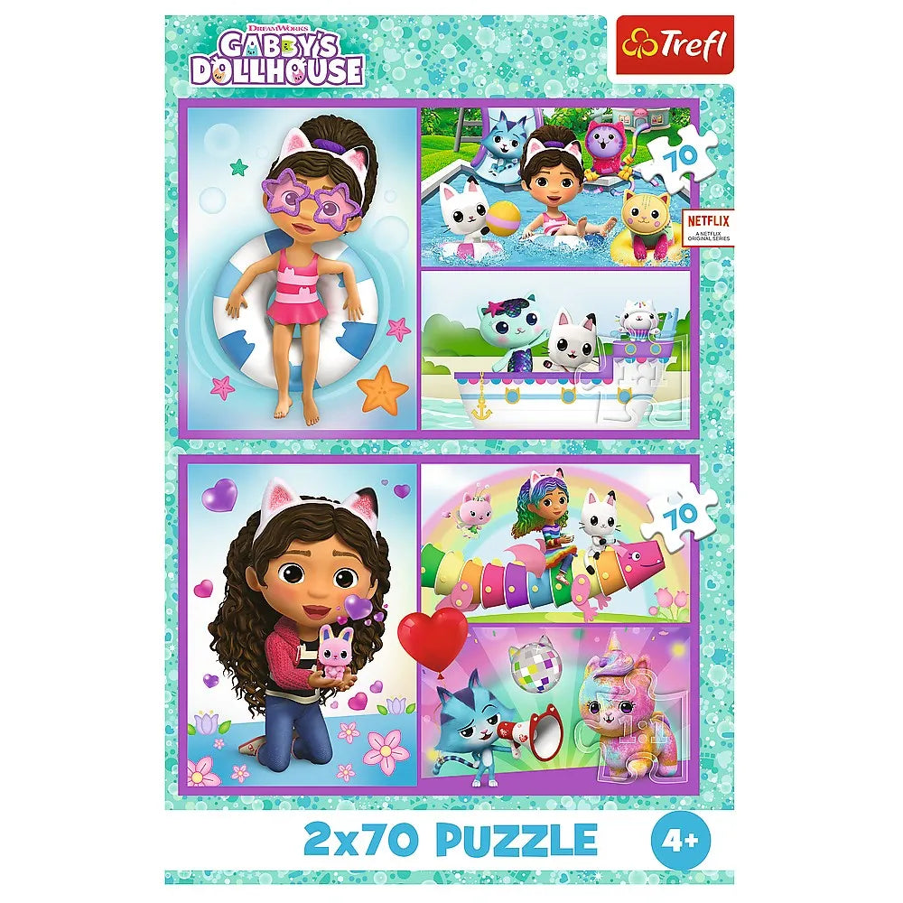 PUZZLE TREFL 2X70 GABBYS DOLLHOUSE AVENTURILE LUI GABBY, TREFL 2X70