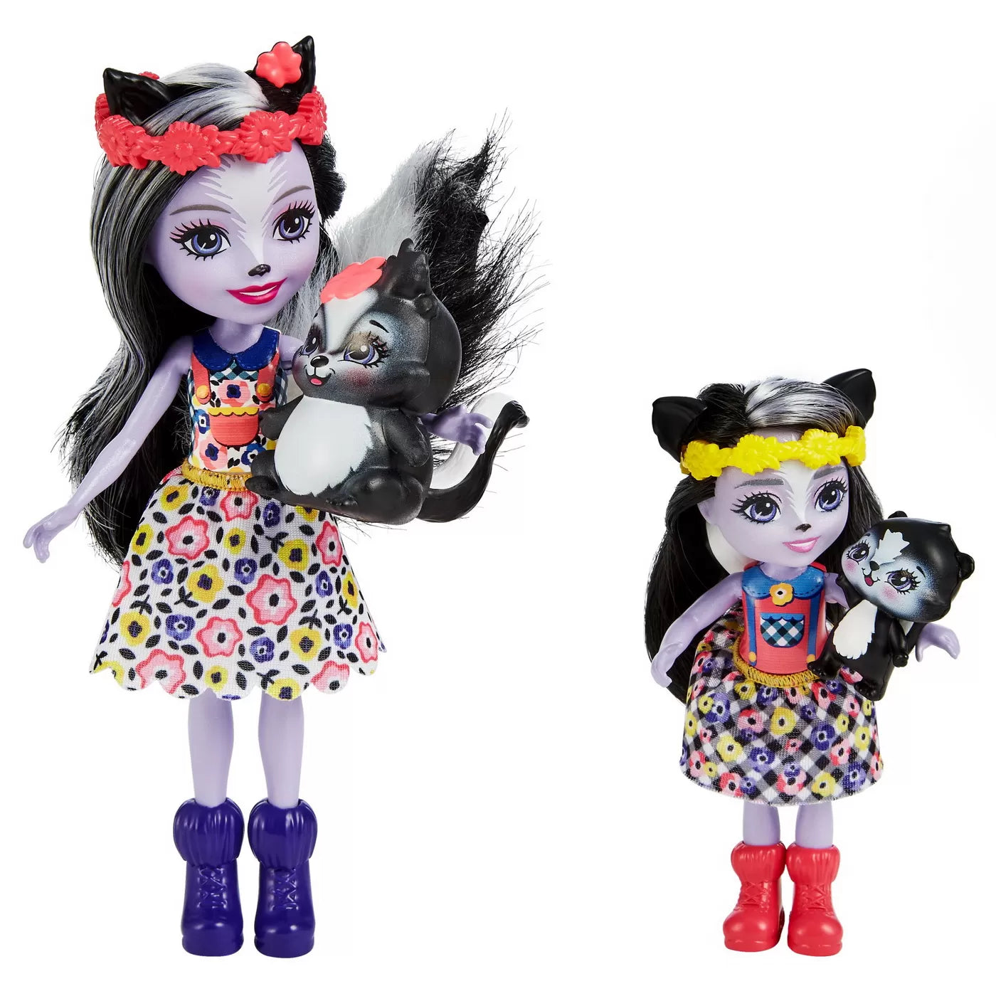 ENCHANTIMALS SET PAPUSI SURORI SI ANIMALUTELE LOR SAGE SKUNK SI CAPER SI SABELLA SKUNK SI STRIPER, ENCHANTIMALS - SET
