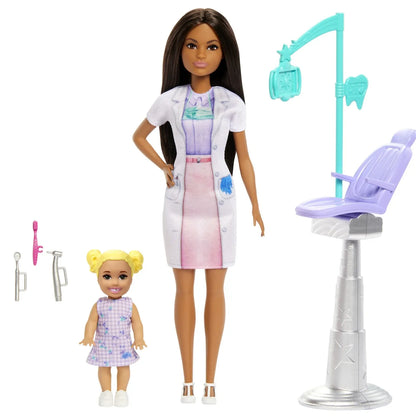 BARBIE SET DE JOACA PAPUSA BARBIE BRUNETA FACE CARIERA STOMATOLOG, BARBIE - I CAN BE