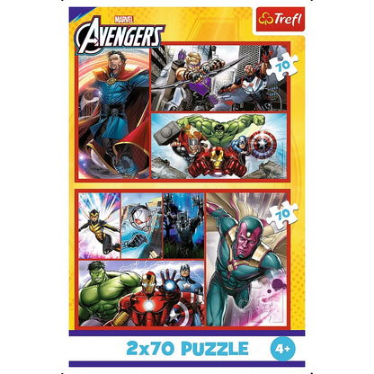 PUZZLE TREFL 2X70 MARVEL AVENGERS MISIUNEA SUPER EROILOR MARVEL AVENGERS, TREFL 2X70