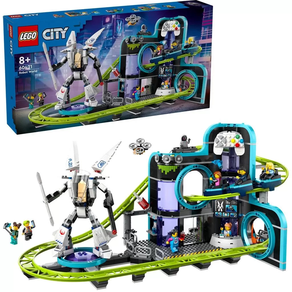 LEGO CITY PARC CU ROLLER-COASTER LUMEA ROBOTILOR 60421, LEGO CITY