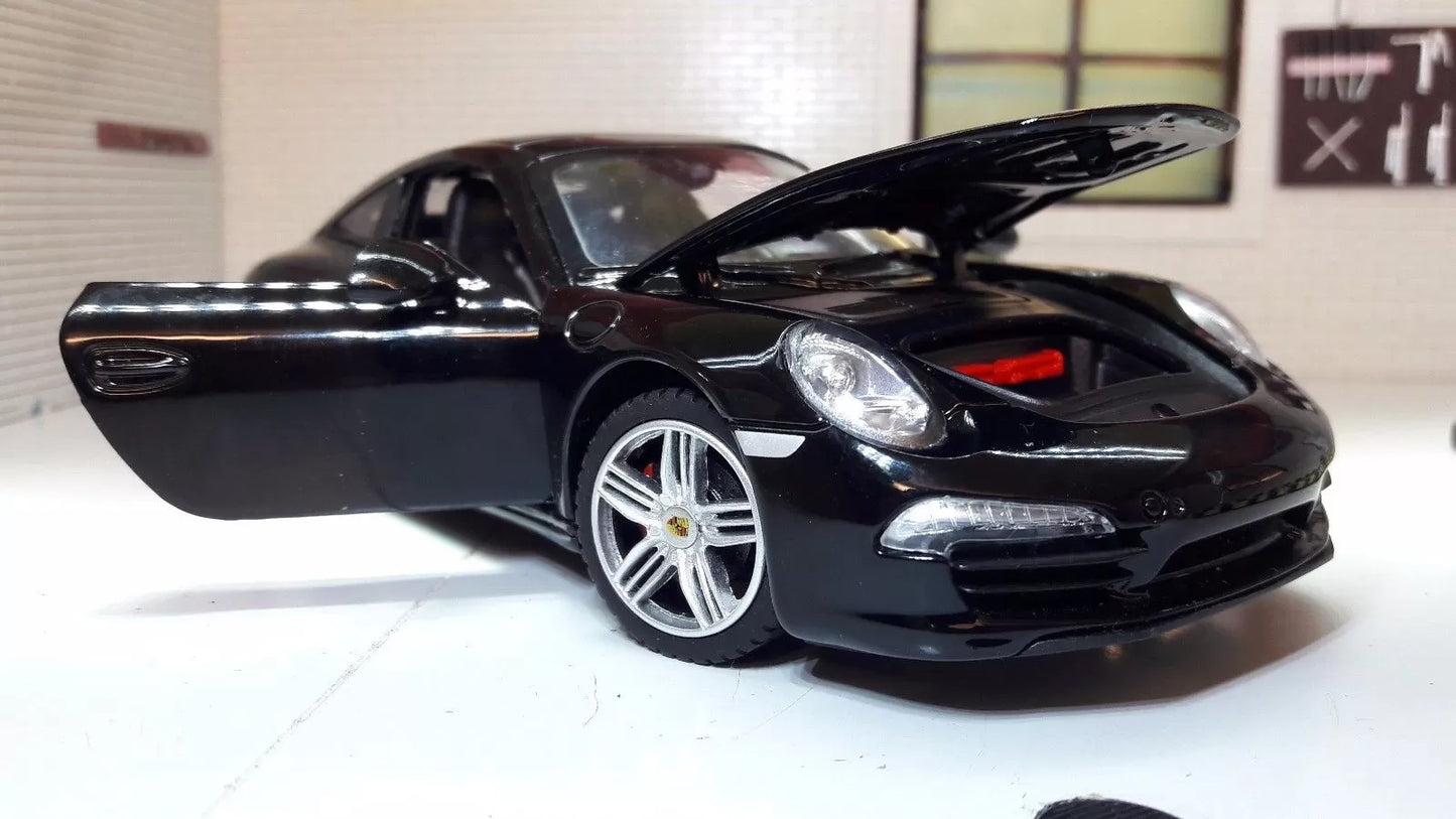MASINUTA METALICA PORSCHE 911 NEGRU SCARA 1 LA 24, RASTAR METAL 1:24