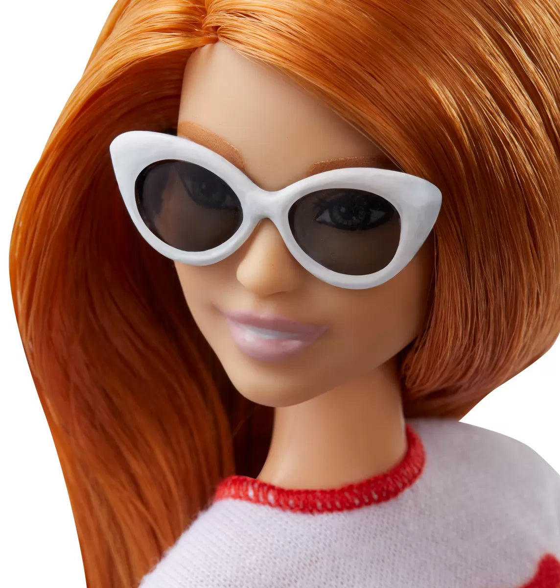 PAPUSA BARBIE FASHIONISTA CU FUSTITA SI TRICOU CURCUBEU, BARBIE - FASHIONISTAS