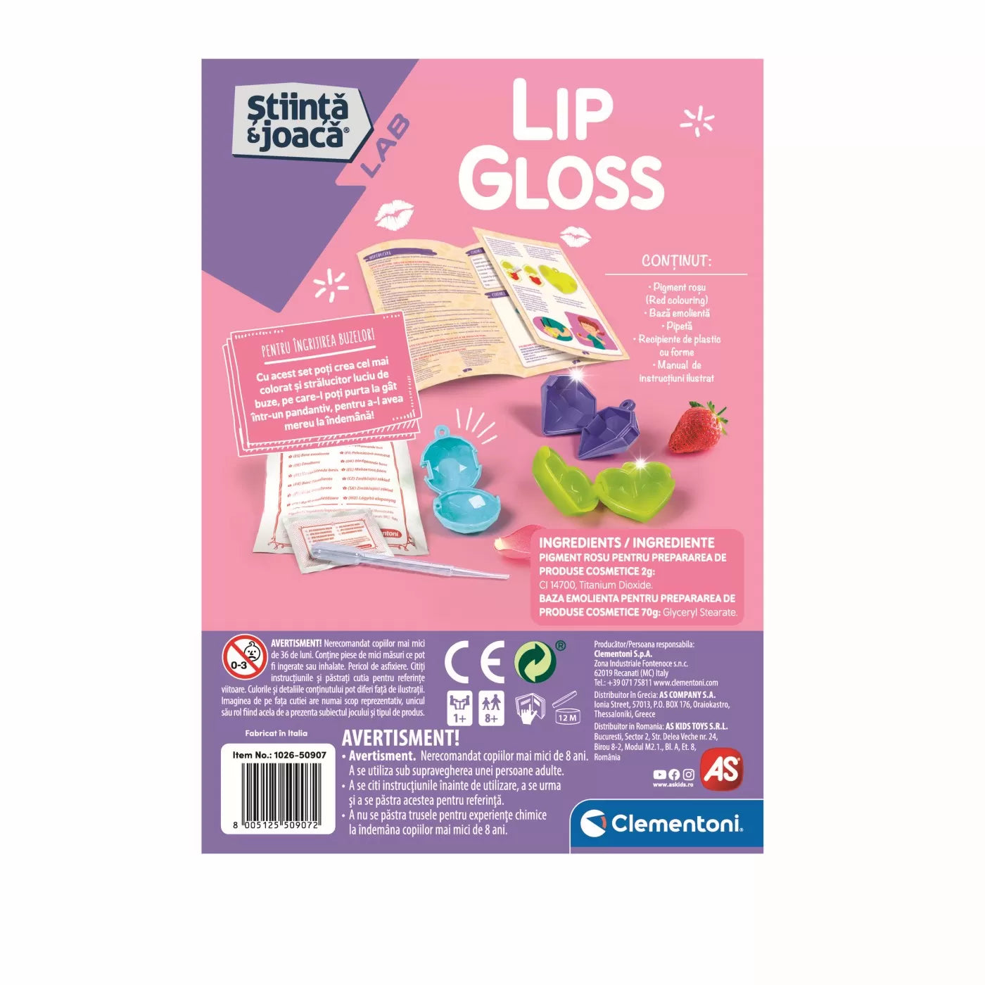 STIINTA JOACA LIP GLOSS, CLEMENTONI