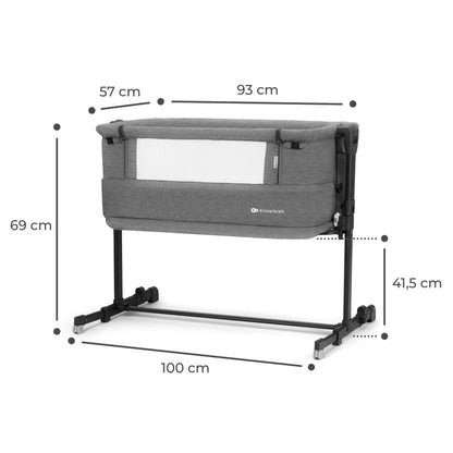PATUT CO-SLEEPER KINDERKRAFT NESTE GROW, GRI INCHIS, KINDERKRAFT