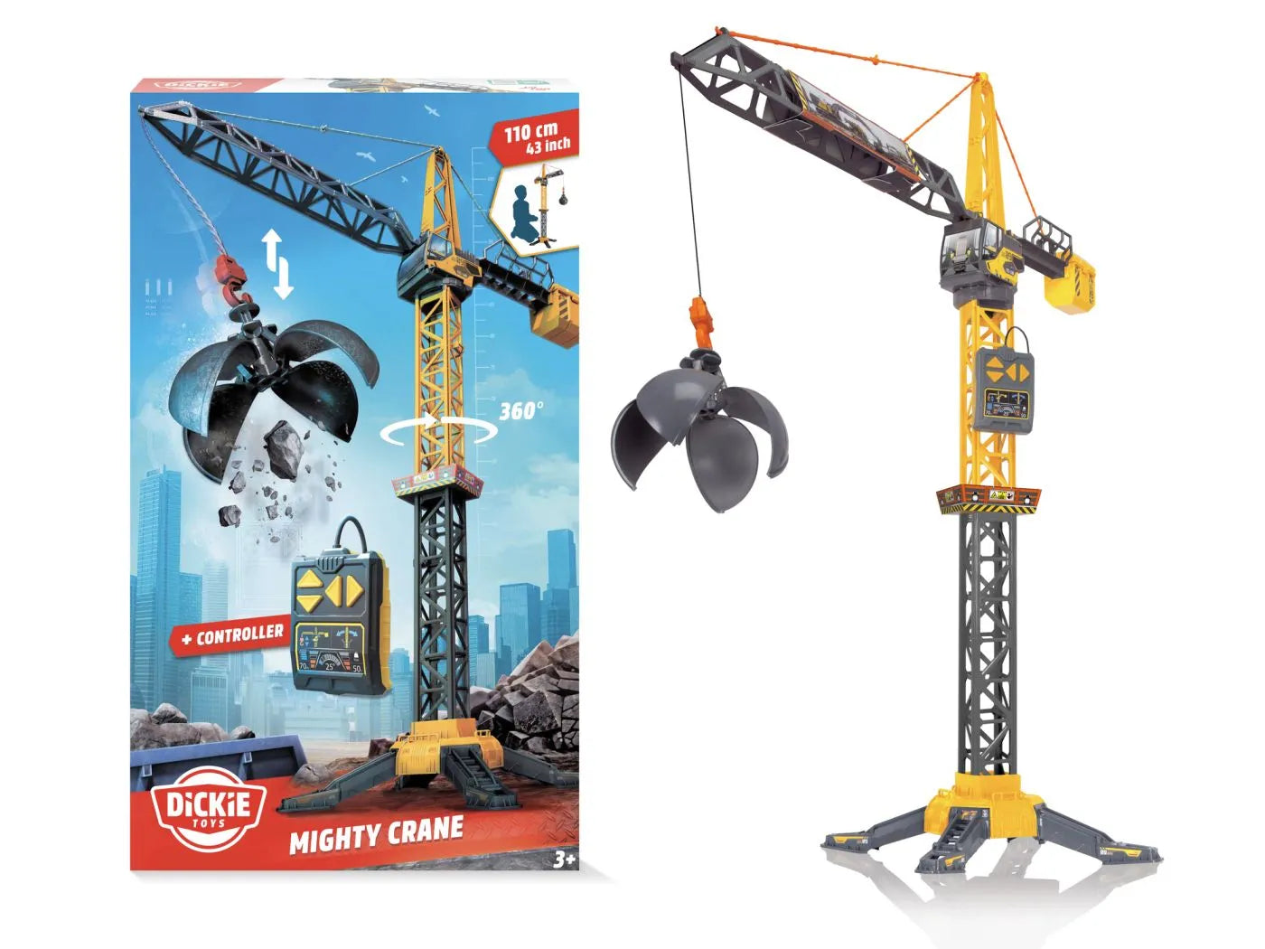 DICKIE MACARA MIGHTY CRANE 110CM ROTATIE 360 CU TELECOMANDA, DICKIE