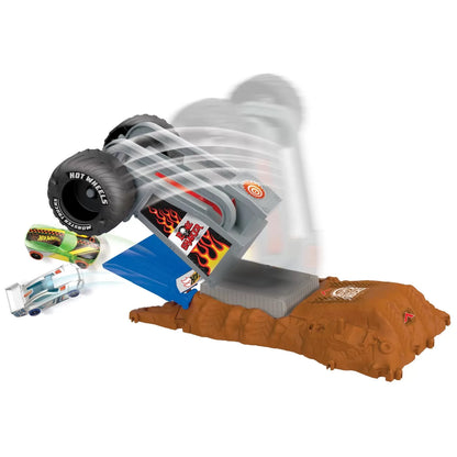 HOT WHEELS MONSTER TRUCKS ENTRY CHALLENGE ARENA SMASHERS PROVOCAREA TIRE PRESS, HOT WHEELS - MONSTER TRUCK