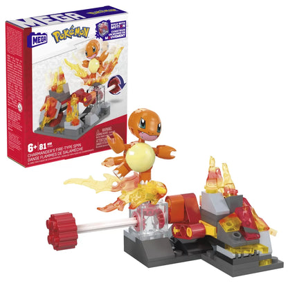POKEMON MEGA SET DE CONSTRUCTIE ROATA DE FOC A LUI CHARMANDER, POKEMON