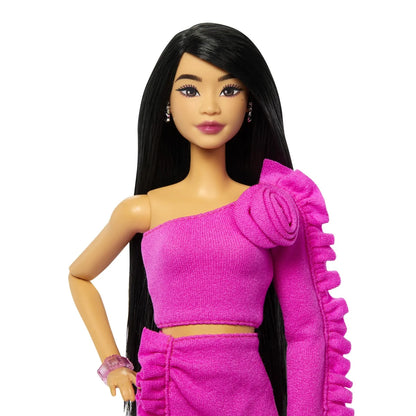 BARBIE DELUXE STYLE PAPUSA BARBIE BRUNETA CU PICIOR PROTETIC, BARBIE - FASHIONISTAS