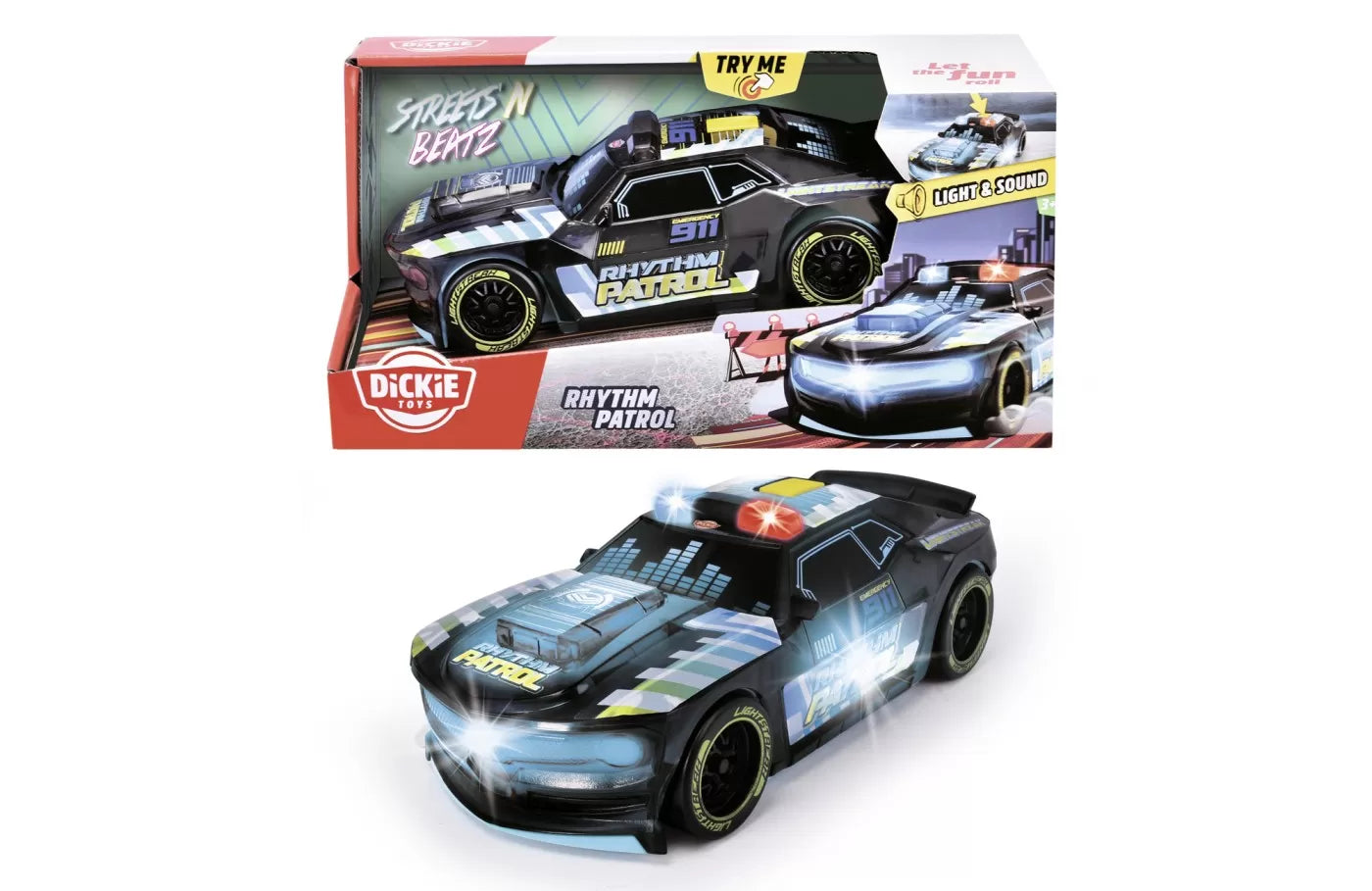 DICKIE MASINUTA CU TELECOMANDA RHYTHM PATROL 20CM, DICKIE