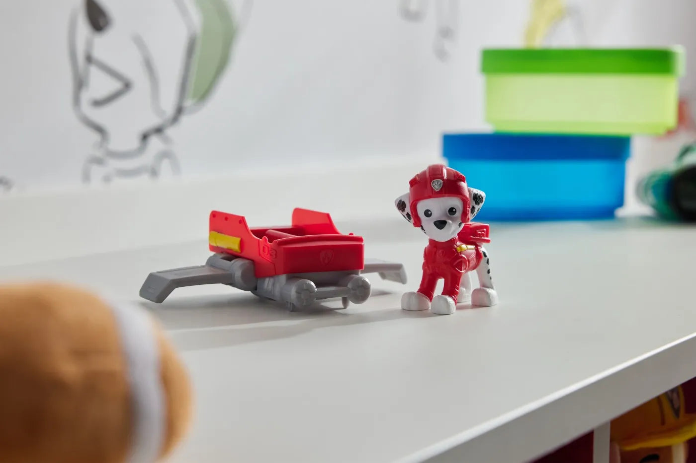 PATRULA CATELUSILOR ACTION PUPS SET VEHICUL DE SALVARE HOVERBOARD SI FIGURINA MARSHALL 5 CM, PATRULA CATELUSILOR