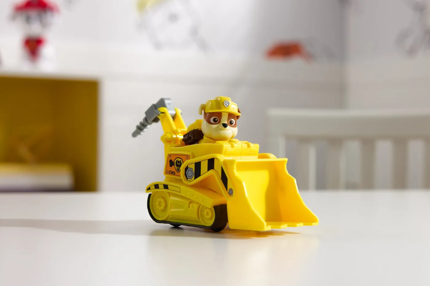 PATRULA CATELUSILOR SET VEHICUL DE BAZA BULDOZER SI FIGURINA RUBBLE, PATRULA CATELUSILOR