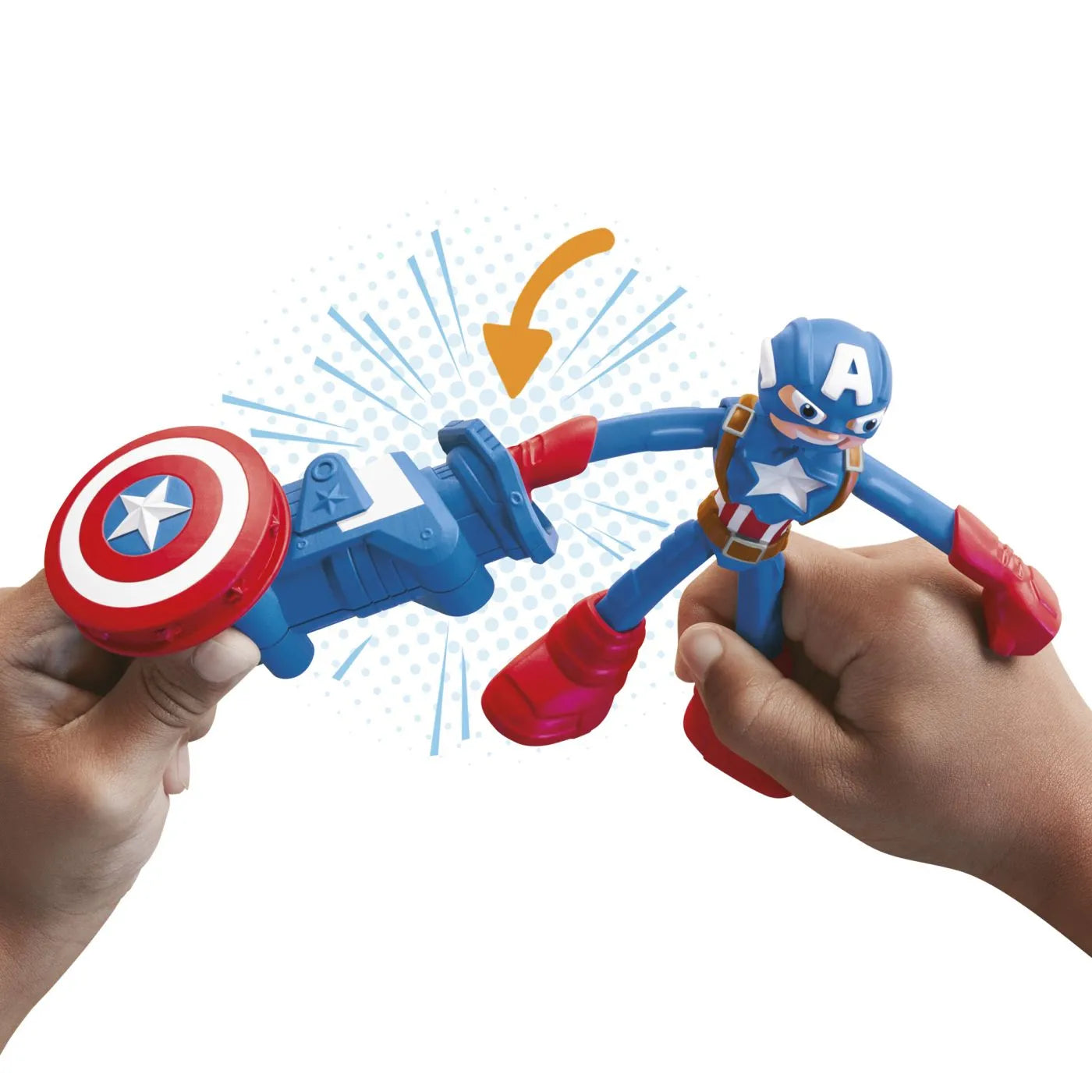 PLAY-DOH MARVEL FIGURINA FLEXIBILA CU ACCESORII CAPTAIN AMERICA 10CM, PLAY-DOH