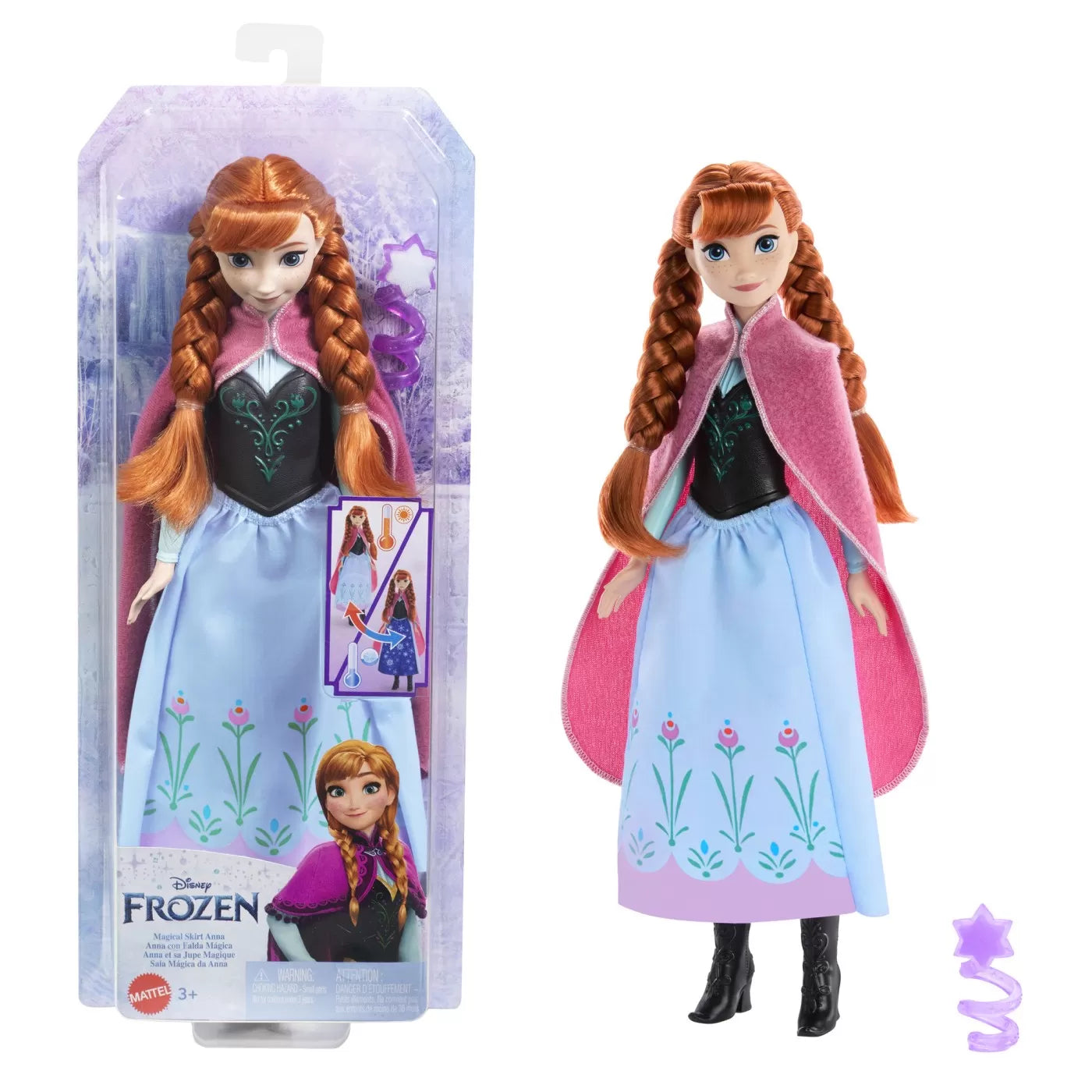 DISNEY FROZEN PAPUSA ANNA CU FUSTA MAGICA, DISNEY FROZEN