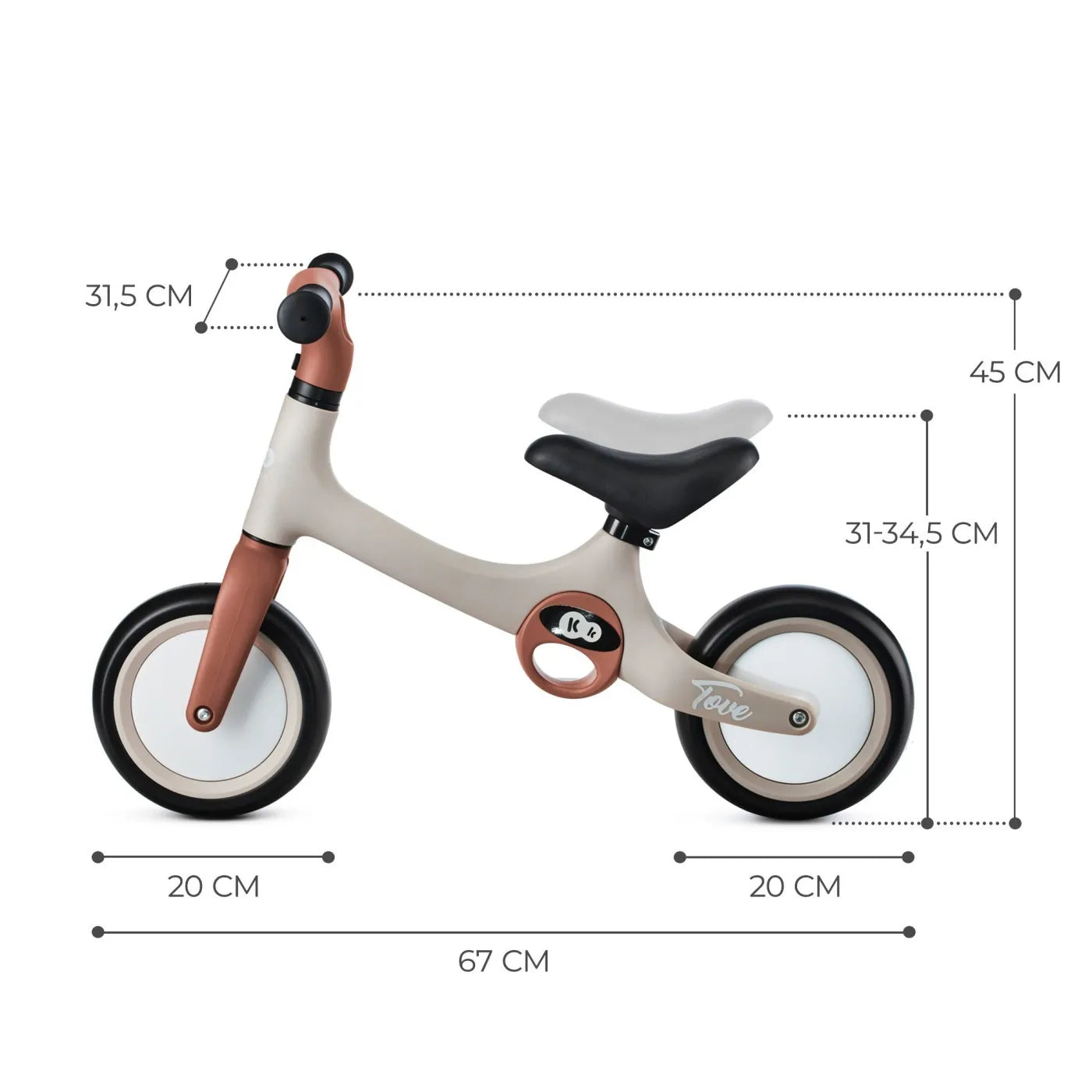 BICICLETA DE ECHILIBRU KINDERKRAFT TOVE, DESERT BEIGE, KINDERKRAFT