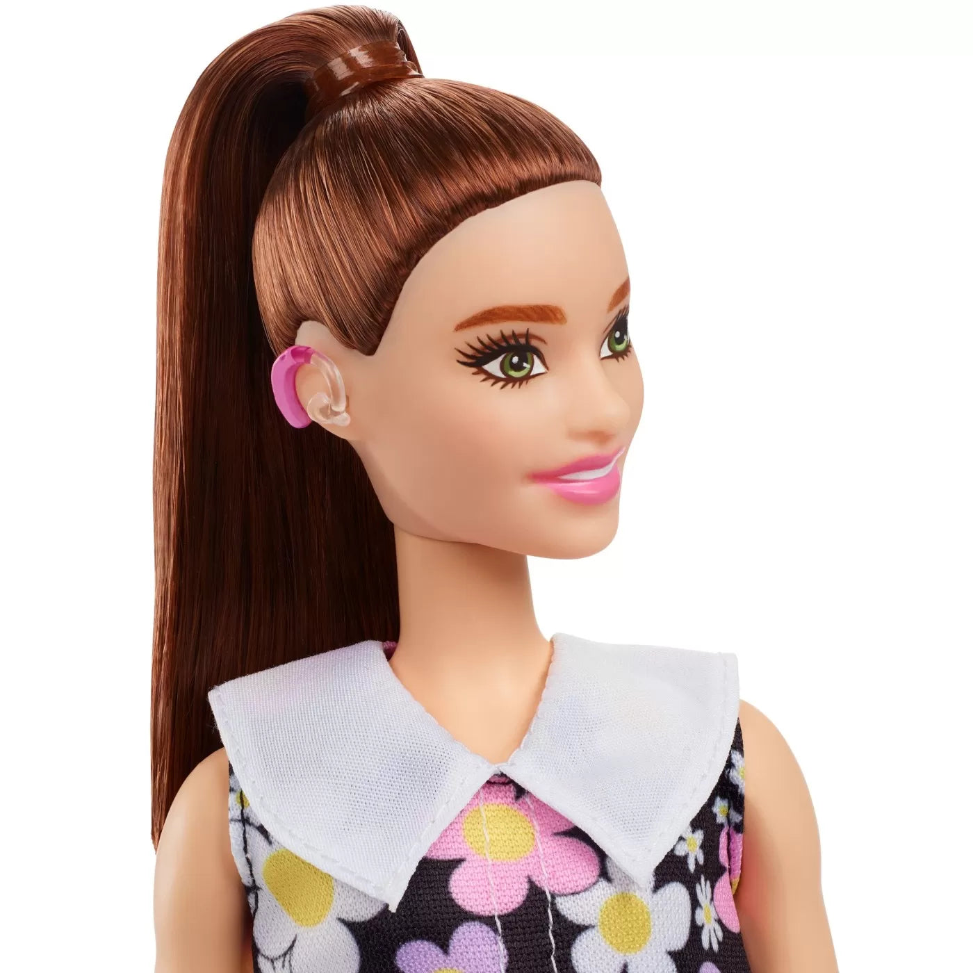 PAPUSA BARBIE FASHIONISTA SATENA CU ROCHIE CU IMPRIMEU FLORAL, BARBIE - FASHIONISTAS