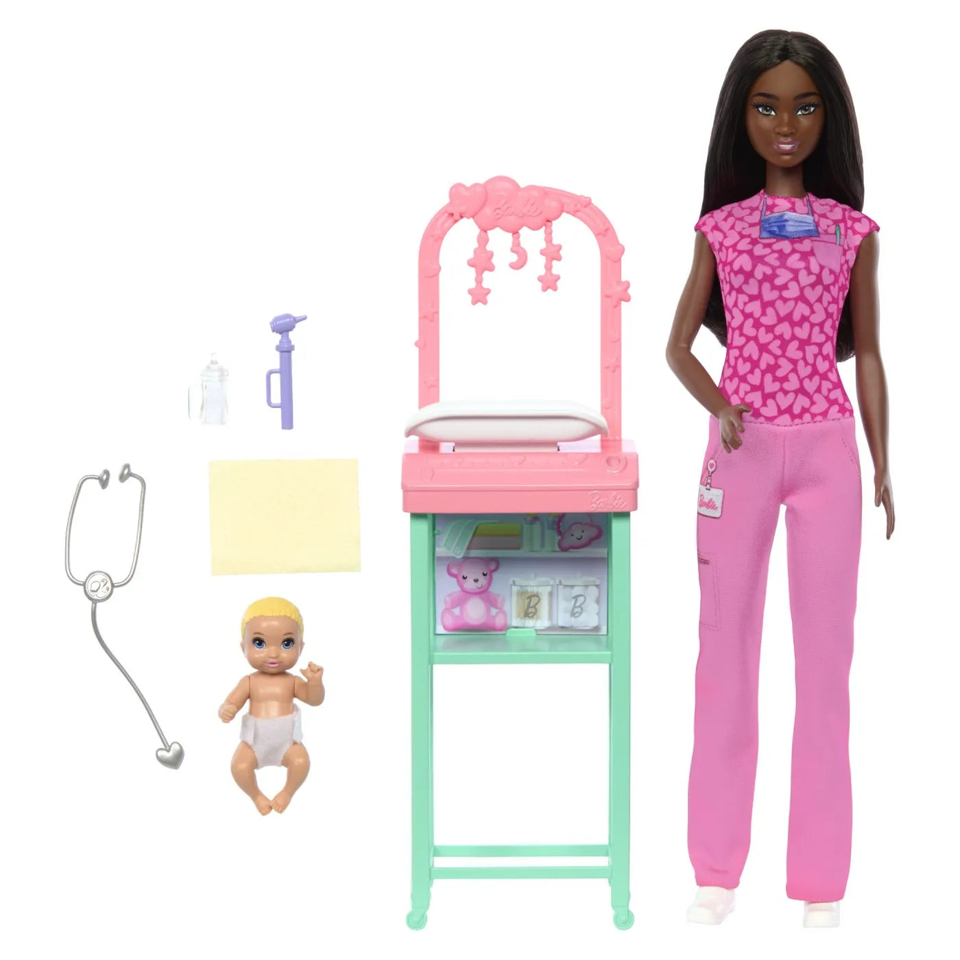 BARBIE SET DE JOACA PAPUSA BARBIE BRUNETA FACE CARIERA PEDIATRU, BARBIE - I CAN BE