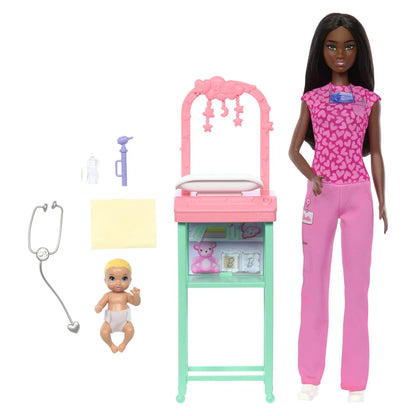 BARBIE SET DE JOACA PAPUSA BARBIE BRUNETA FACE CARIERA PEDIATRU, BARBIE - I CAN BE