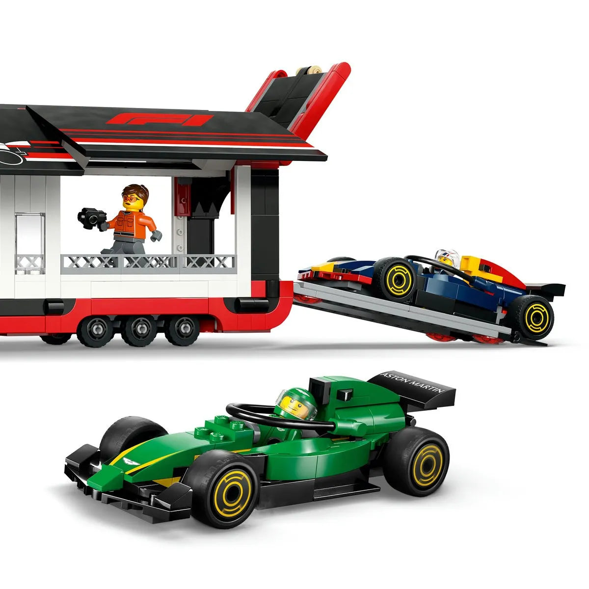 LEGO CITY CAMION F1 CU MASINILE F1 RB20 SI AMR24 60445, LEGO CITY