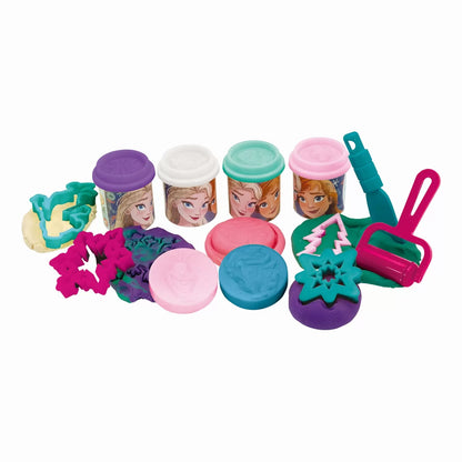 GALETUSA CU 4 BORCANASE DE PLASTILINA SI ACCESORII FROZEN, AS