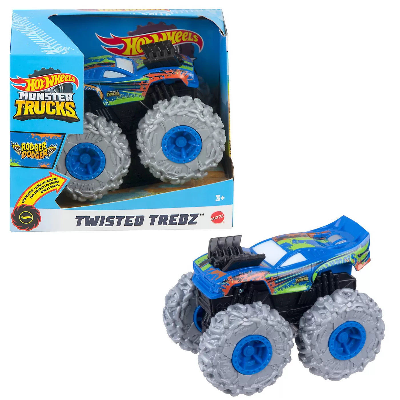 HOT WHEELS MONSTER TRUCK MASINUTA TWISTER TREDZ ROGER DODGER SCARA 1:43, HOT WHEELS - MONSTER TRUCK