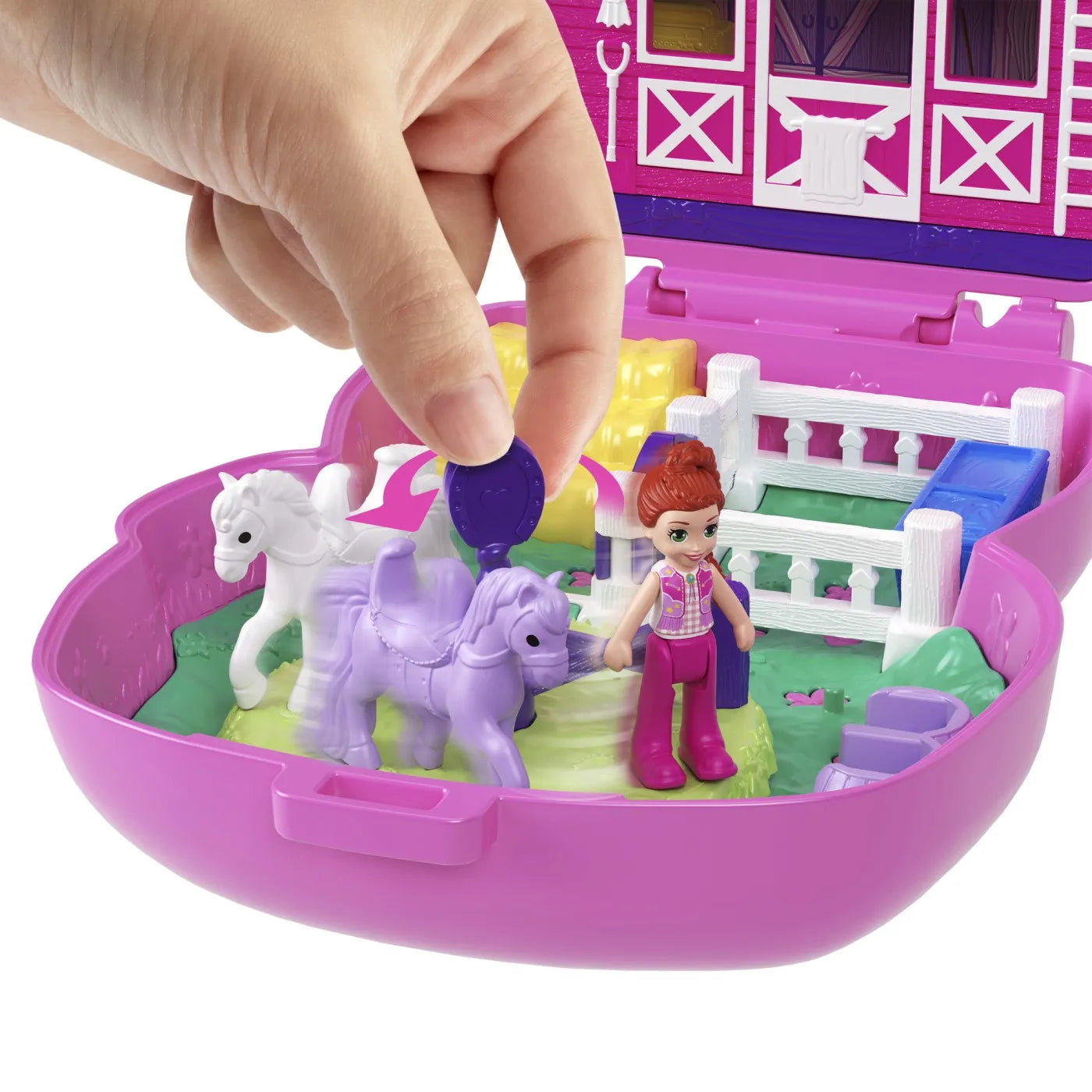 POLLY POCKET SET GENTUTA ANIMALUT PONEI LA RODEO CU ACCESORII, POLLY POCKET