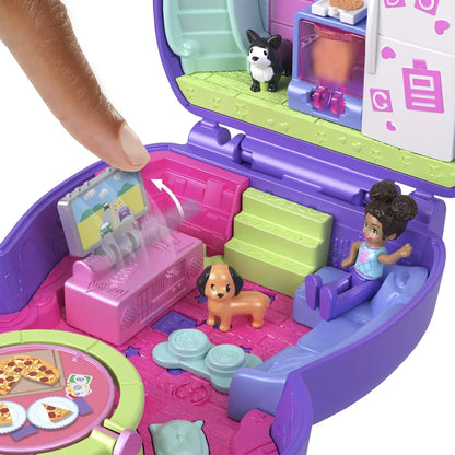 POLLY POCKET SET GENTUTA ANIMALUT CATELUS IN PIJAMA CU ACCESORII, POLLY POCKET