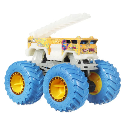 HOT WHEELS MONSTER TRUCK GLOW IN THE DARK MASINUTA 5 ALARM SCARA 1:64, HOT WHEELS - MONSTER TRUCK