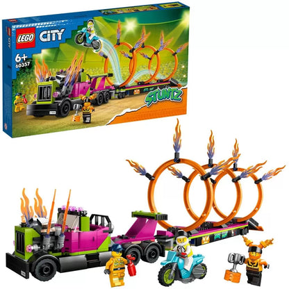 LEGO CITY CAMION DE CASCADORIE SI PROVOCAREA CERCURILOR DE FOC 60357, LEGO CITY