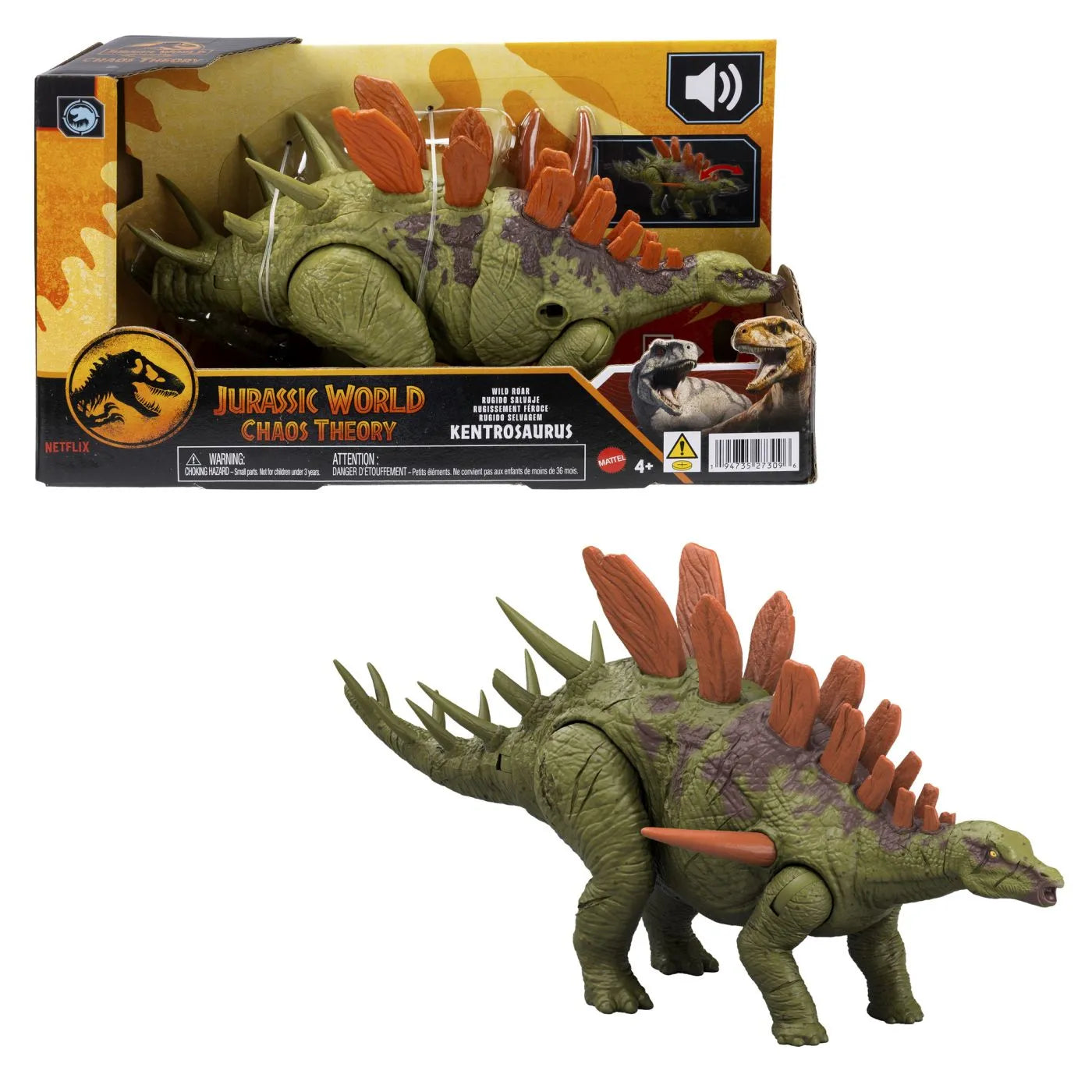 JURASSIC WORLD CHAOS THEORY WILD ROAR DINOZAUR KENTROSAURUS, JURASSIC WORLD