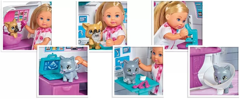 PAPUSA EVI VETERINAR CU RULOTA ACCESORIZATA, STEFFI LOVE