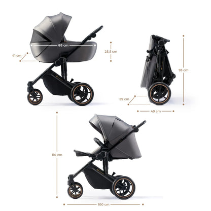 CARUCIOR 3 IN 1 KINDERKRAFT PRIME 2 3IN1 MINK PRO GREY, KINDERKRAFT
