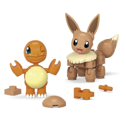 POKEMON MEGA SET DOUA BILE CHARMANDER SI EEVEE 40 PIESE, POKEMON