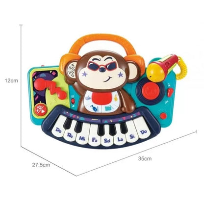 PIANINA BEBE MAIMUTICA DJ CU LUMINI SUNETE SI MICROFON, HOLA