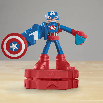 PLAY-DOH MARVEL FIGURINA FLEXIBILA CU ACCESORII CAPTAIN AMERICA 10CM, PLAY-DOH