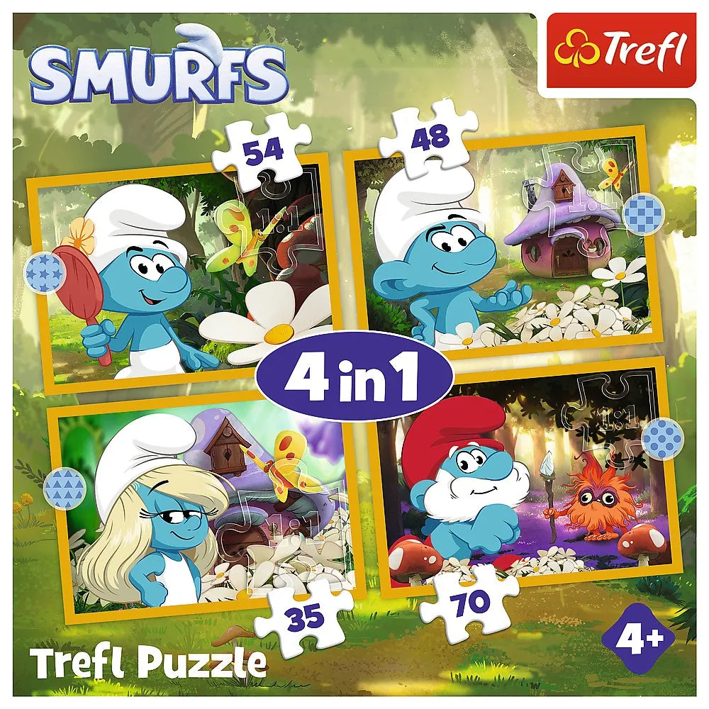 PUZZLE TREFL 4IN1 STRUMFII VIATA IN SATUL STRUMFILOR, TREFL 4IN1