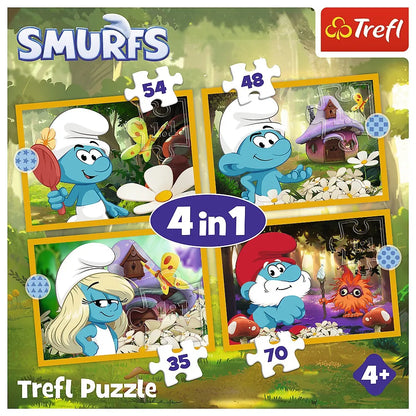 PUZZLE TREFL 4IN1 STRUMFII VIATA IN SATUL STRUMFILOR, TREFL 4IN1