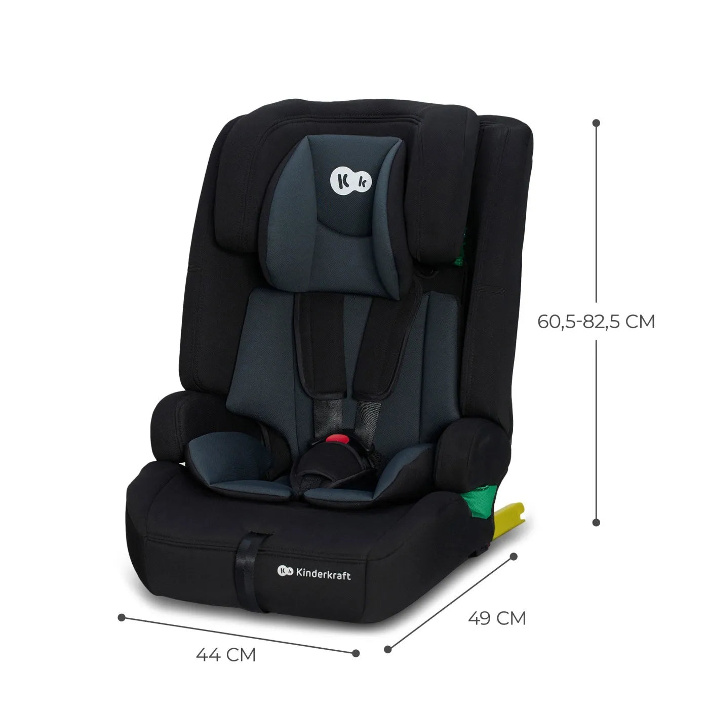 SCAUN AUTO I-SIZE, 76-150 CM, KINDERKRAFT SAFETY FIX 2, BLACK, KINDERKRAFT
