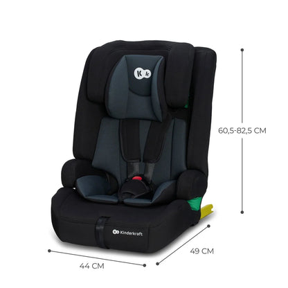 SCAUN AUTO I-SIZE, 76-150 CM, KINDERKRAFT SAFETY FIX 2, BLACK, KINDERKRAFT