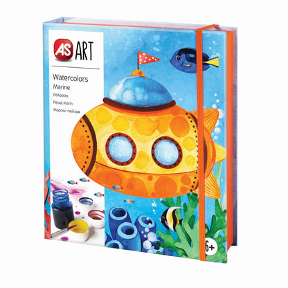 SET DESEN AS ART ACUARELA PEISAJ MARIN, AS ART BOX