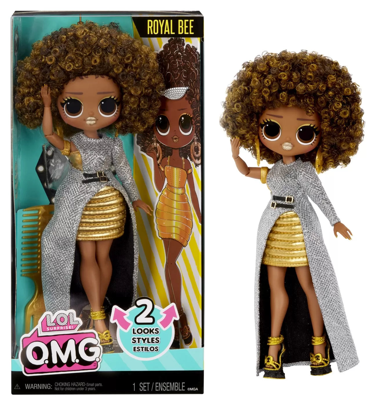 L.O.L. SURPRISE! OMG ROYAL BEE PAPUSA FASHIONISTA CU ACCESORII, LOL SURPRISE