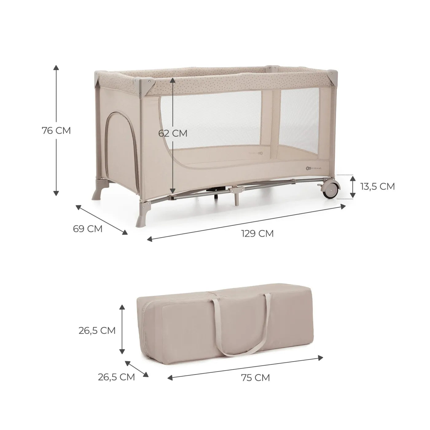 PATUT TRAVEL KINDERKRAFT JOY2, FARA ACCESORII, BEIGE, KINDERKRAFT