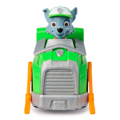 PATRULA CATELUSILOR SET VEHICUL DE BAZA CAMIONUL DE RECICLARE  SI FIGURINA ROCKY, PATRULA CATELUSILOR